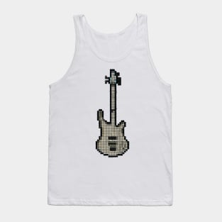 Tiled Pixel White K5 Bass Guitar Upright Tank Top